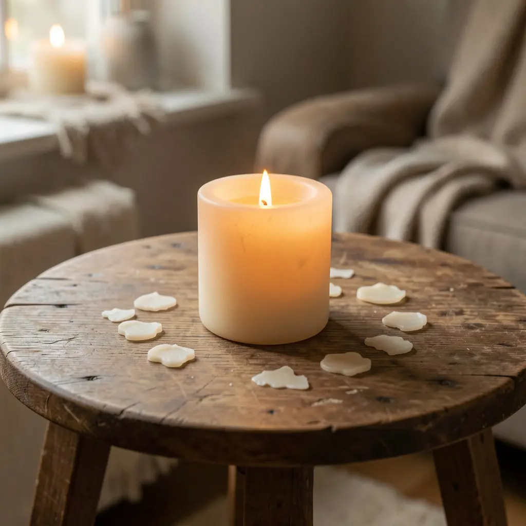 Håndlagde stearinlys med naturlig voks